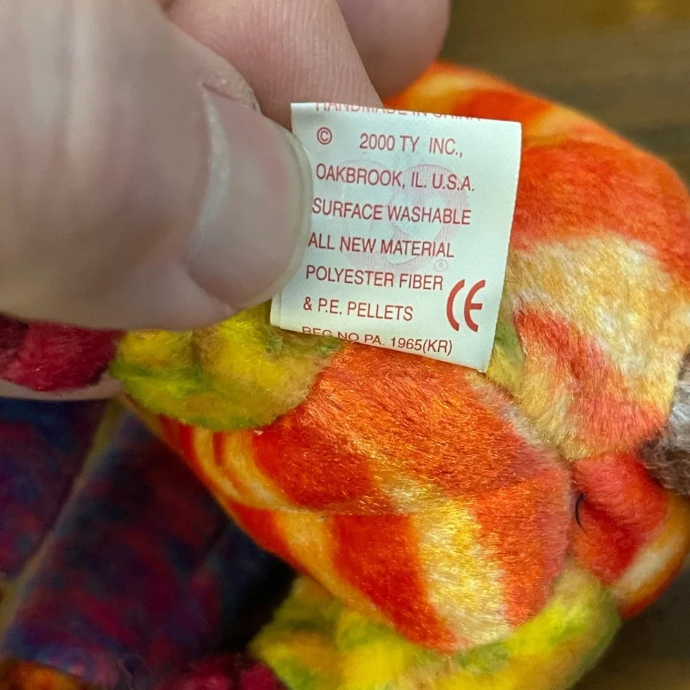 Ty Beanie Babies Kaleidoscope the Cat - 2000 Retired 7th Gen Holographic Tag MWM